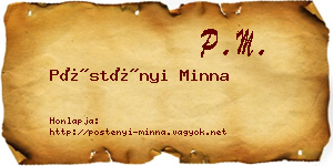 Pöstényi Minna névjegykártya